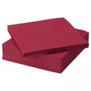 IKEA FANTASTISK Dark Red Paper Napkins 50-Pack 15.75" Square Versatile Value